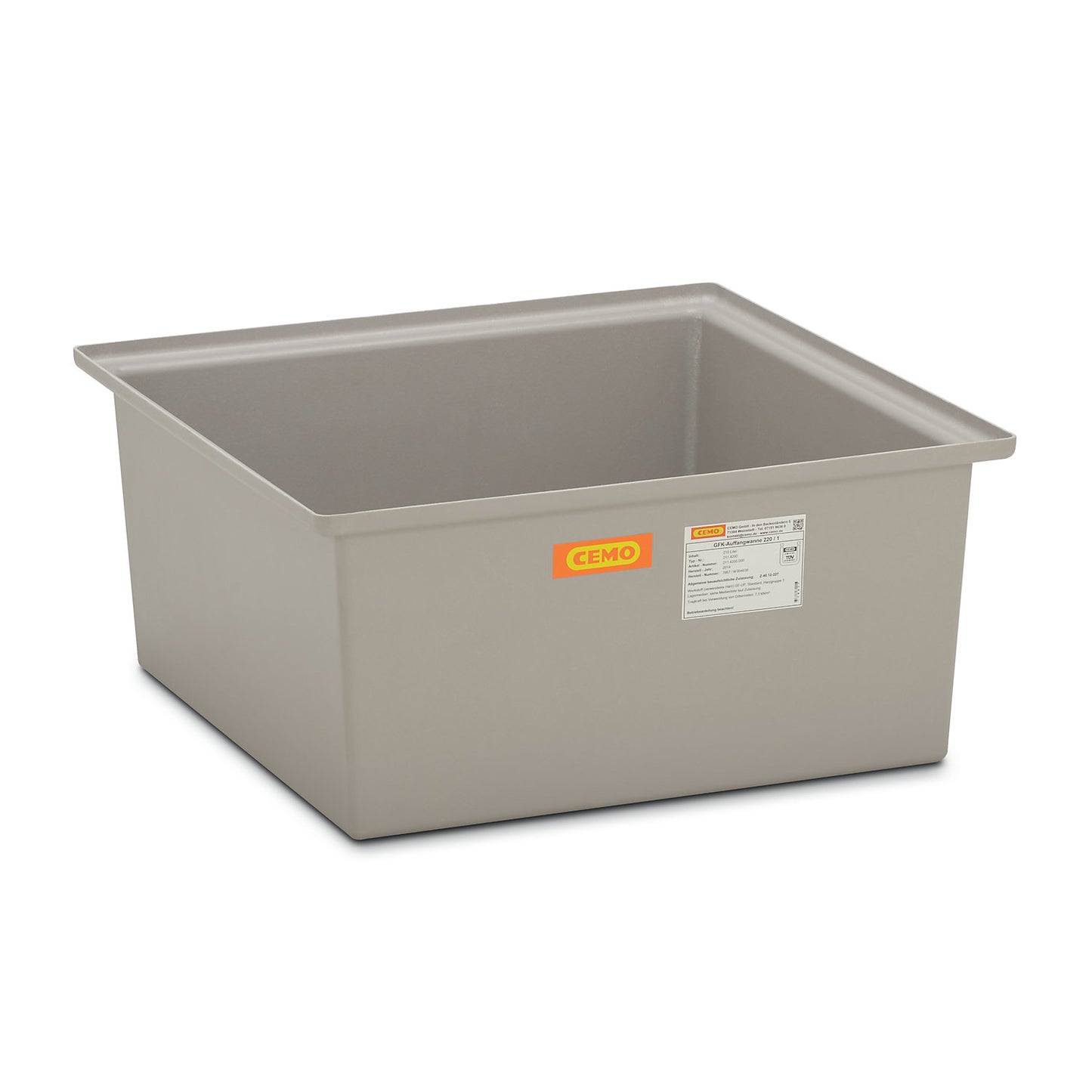 GRP base sump tray, 1 x 200 litre drum, with certification, without grate.