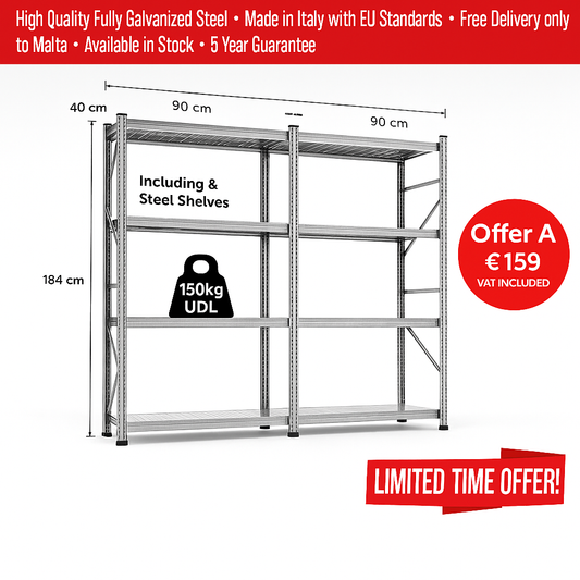 Shelving 190 CM X 184 CM x 40 CM -Offer A