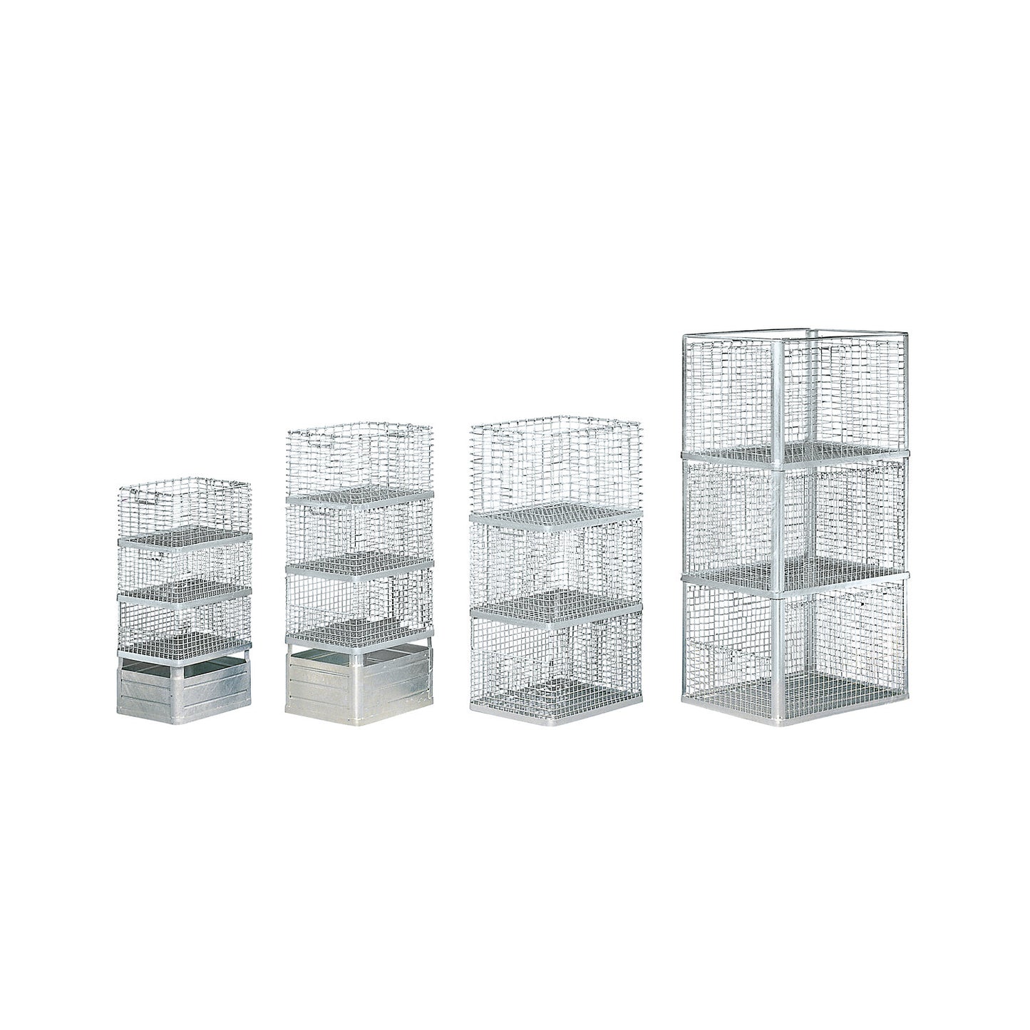 Stacking basket for heavy items, narrow mesh size, external dims. LxWxH 615 x 455 x 400 mm.
