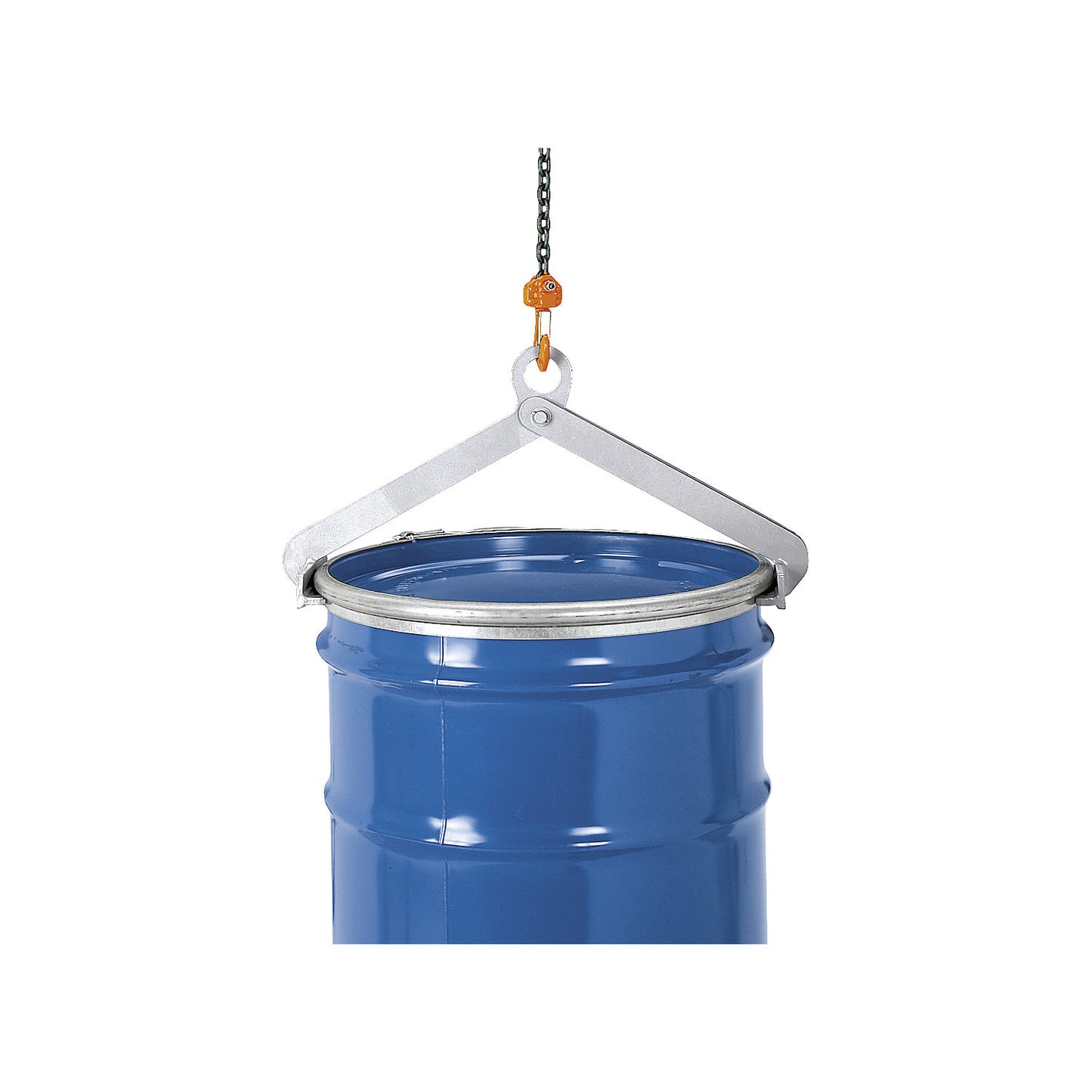 Drum clamp, for upright metal drum, max. load 500 kg.