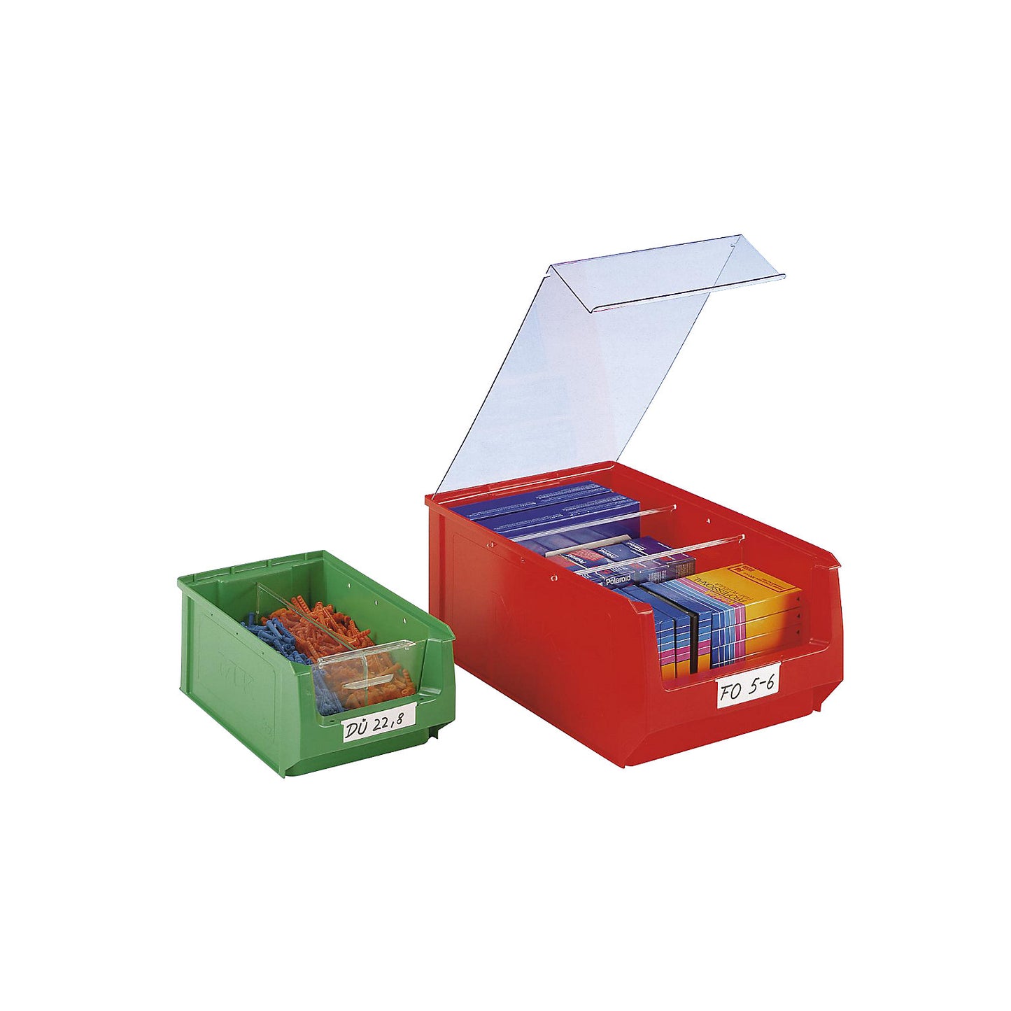 Open fronted storage bin made of polyethylene, LxWxH 350 x 210 x 200 mm, blue, pack of 10.