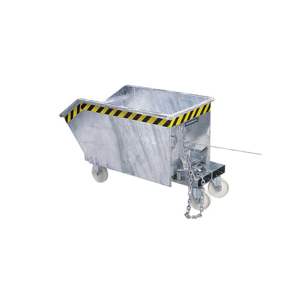 Tilting skip, low profile (E), capacity 2 m³, reseda green.