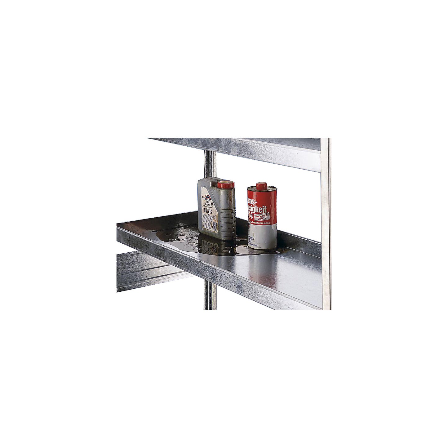 Tray shelf unit, zinc plated steel, double-sided, h 2500 mm, tray WxD 1000 x 600 mm, standard shelf unit.