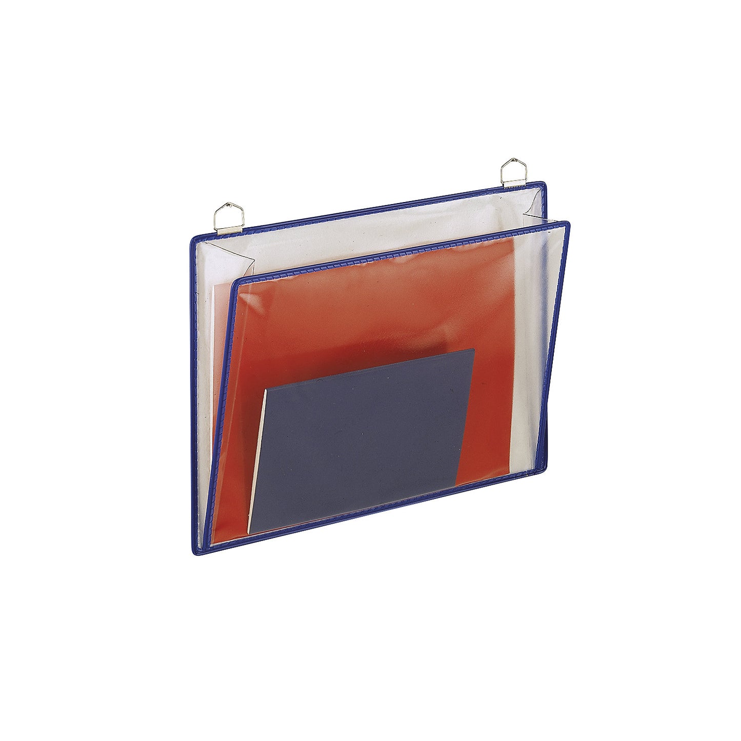 Clear view leaflet pocket, WxH 340 x 255 mm, pack of 5, assorted colours.