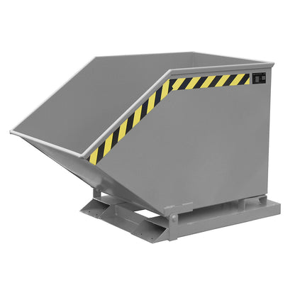 Tilting skip with tilting mechanism, box-shaped, capacity 0.4 m³, grey RAL 7005.