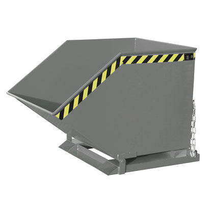 Tilting skip with tilting mechanism, box-shaped, capacity 0.8 m³, grey RAL 7005.