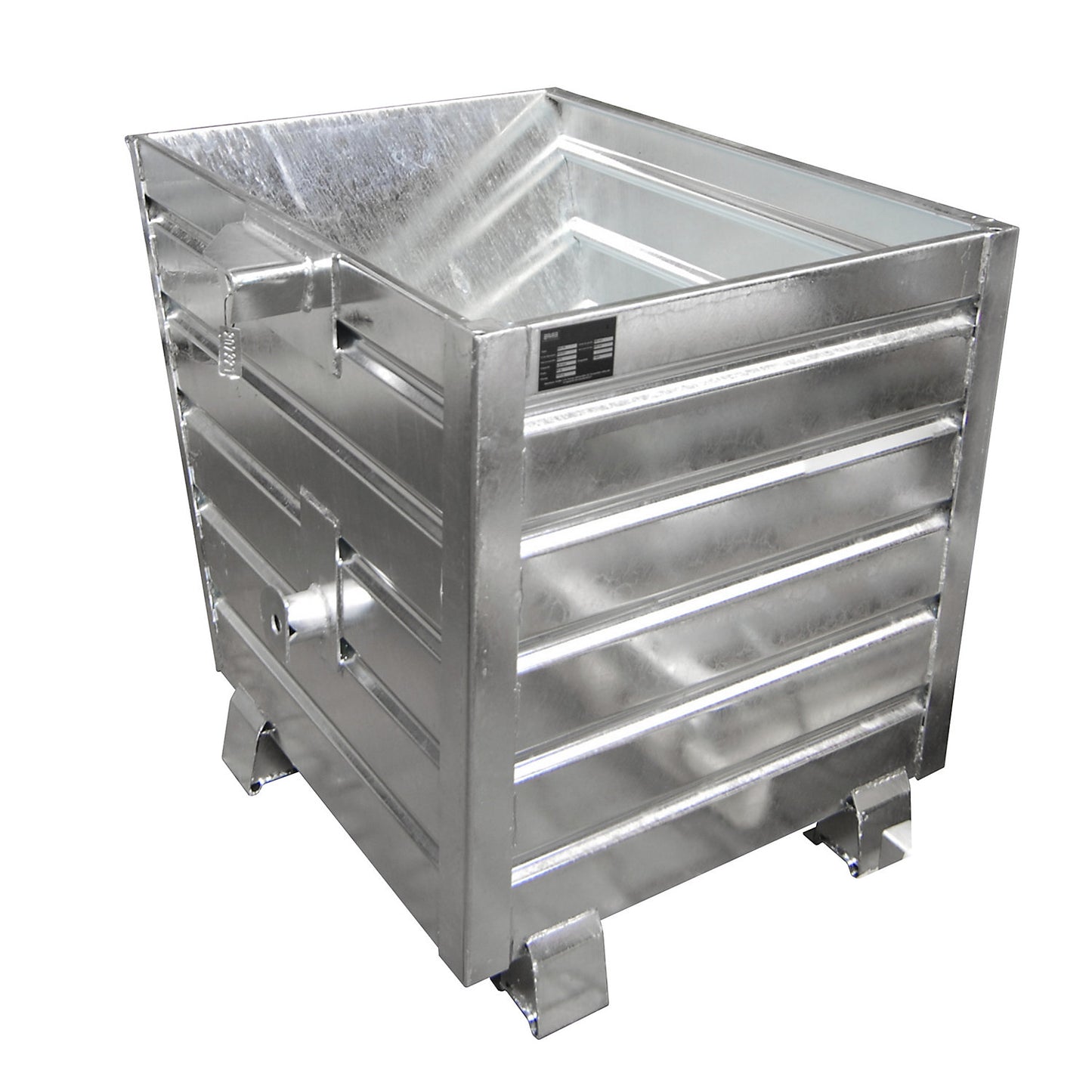 Tipping skip, stackable, capacity 0.55 m³, hot dip galvanised in accordance with EN ISO 1461.