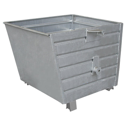 Tipping skip, stackable, capacity 0.9 m³, hot dip galvanised in accordance with EN ISO 1461.