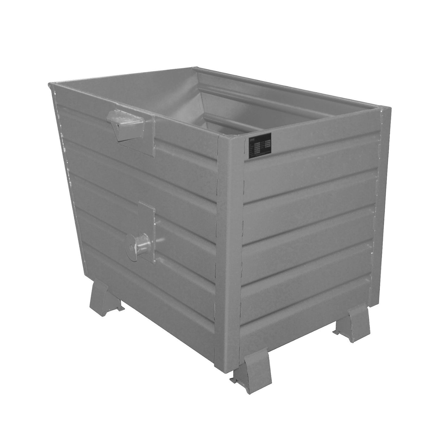 Tipping skip, stackable, capacity 0.7 m³, mouse grey RAL 7005.