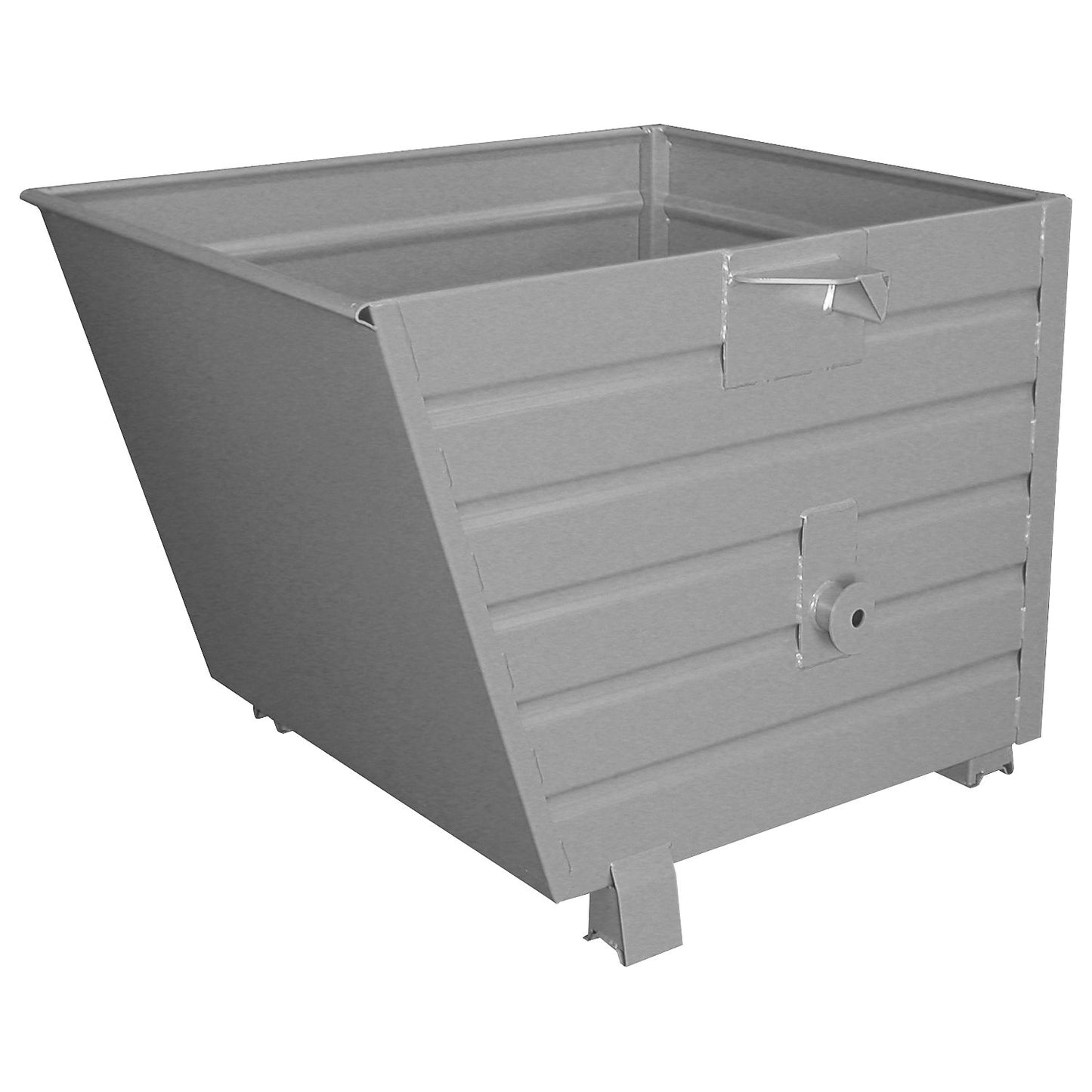 Tipping skip, stackable, capacity 0.9 m³, mouse grey RAL 7005.