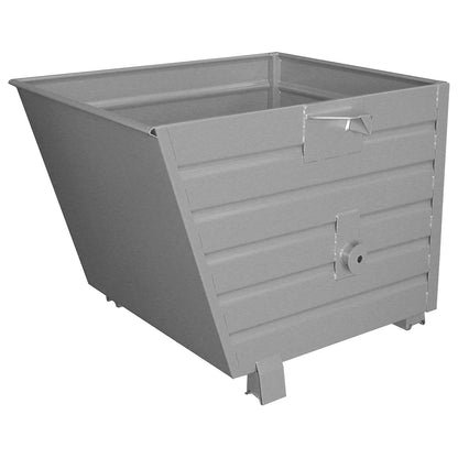 Tipping skip, stackable, capacity 0.9 m³, mouse grey RAL 7005.