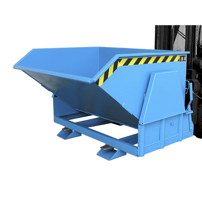 Tilting skip, standard overall height, without wheels, capacity 1.2 m³, painted light blue RAL 5012.