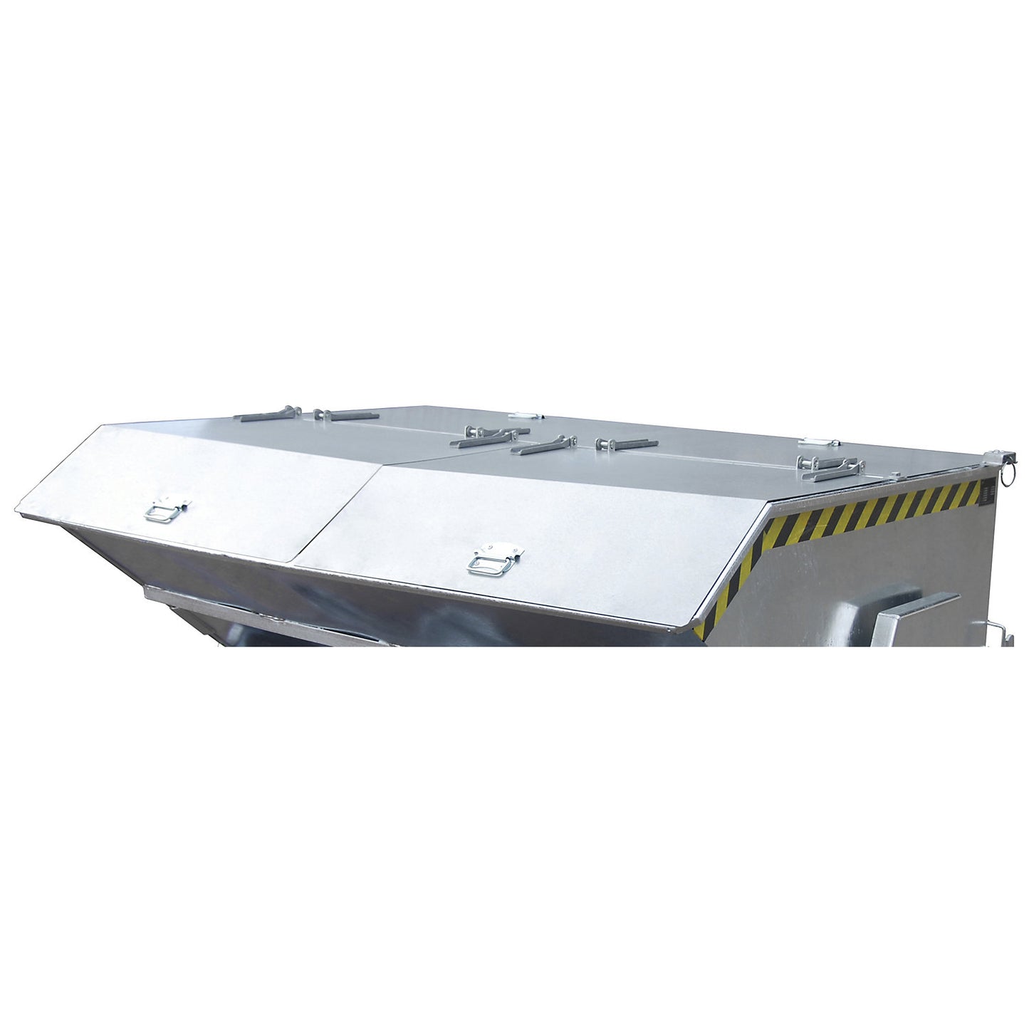 Hinged lid, zinc plated, for container capacity 2.0 m³, four-part.