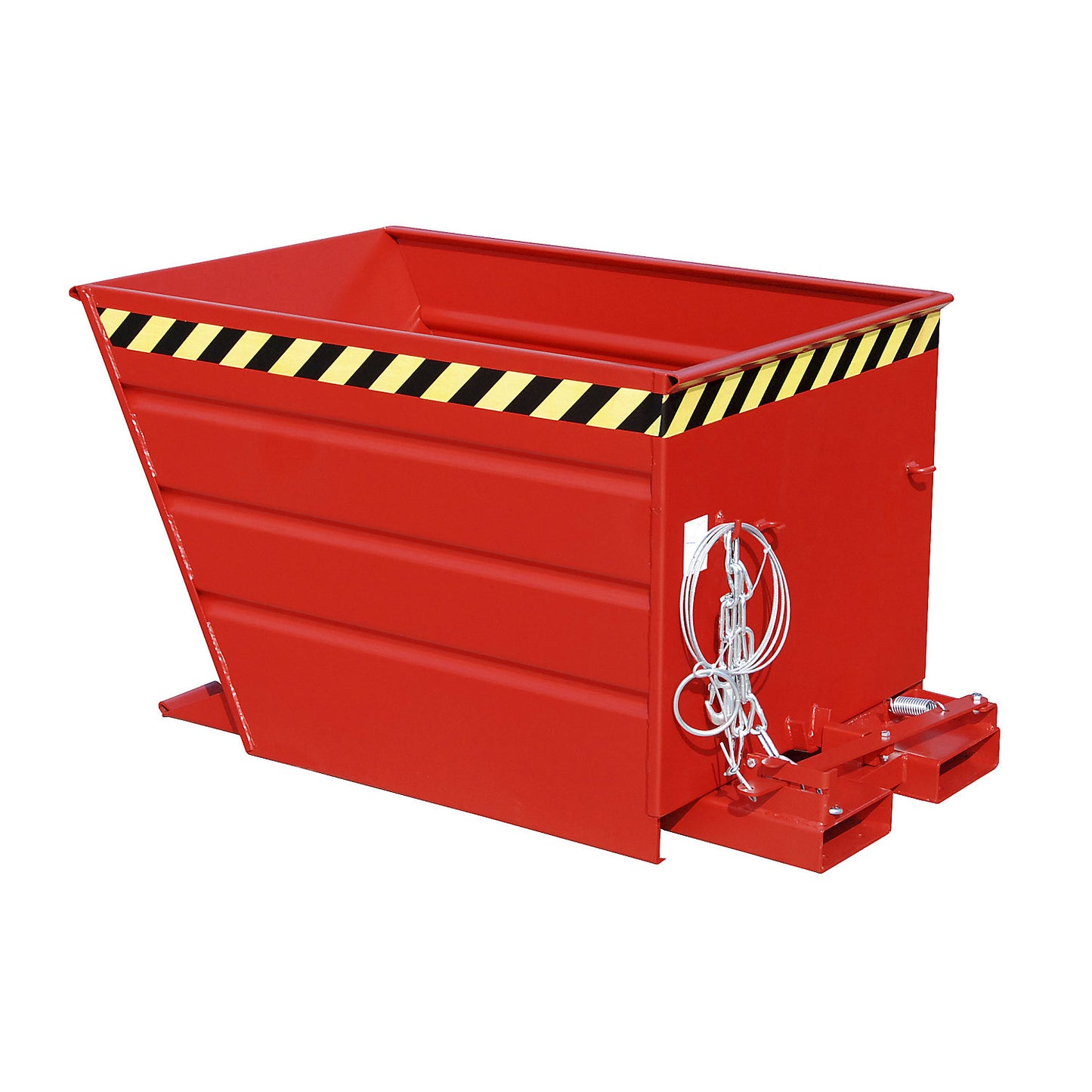 Tilting skip, compact design, capacity 0.55 m³, flame red.