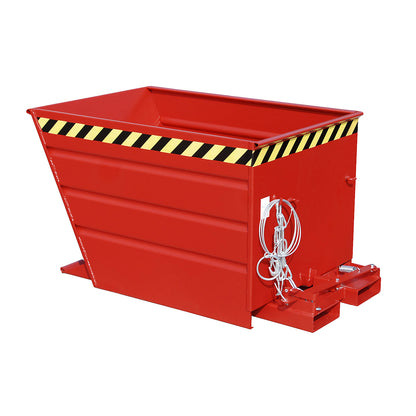 Tilting skip, compact design, capacity 0.55 m³, flame red.