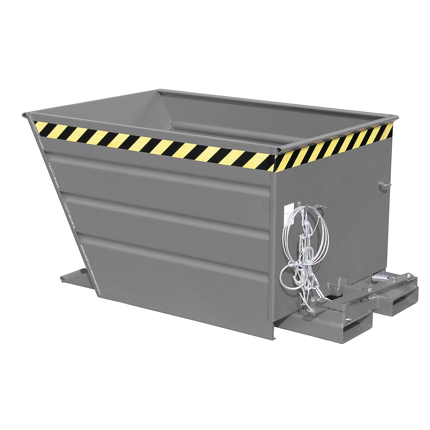 Tilting skip, compact design, capacity 0.7 m³, mouse grey.