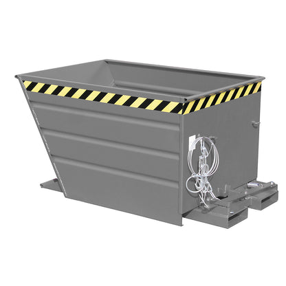 Tilting skip, compact design, capacity 0.7 m³, mouse grey.