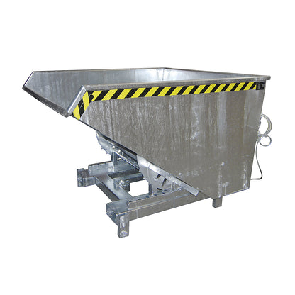 Heavy duty tilting skip, capacity 1.7 m³, max. load 4000 kg, hot dip galvanised in accordance with EN ISO 1461.