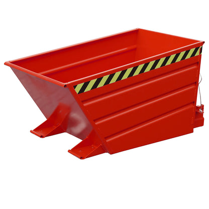 Tilting skip, low front edge, capacity 0.5 m³, flame red.