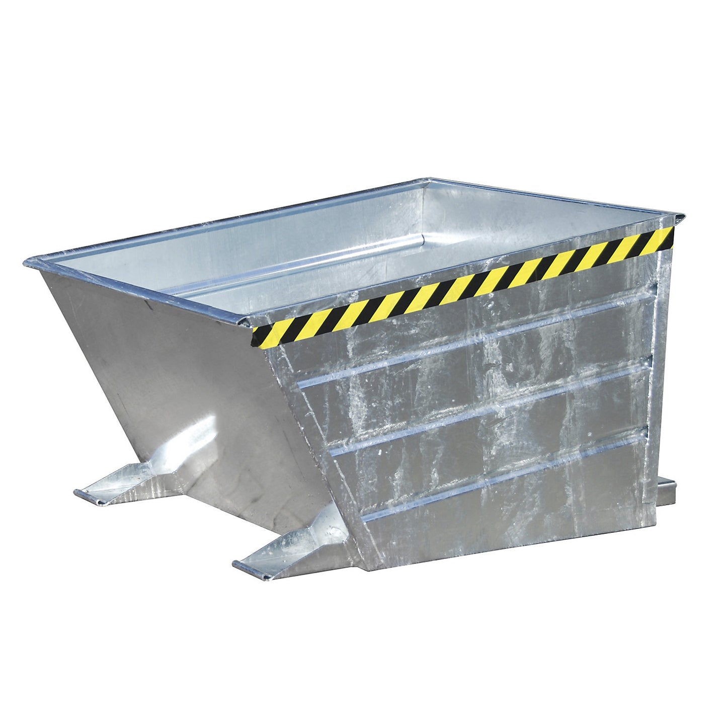 Tilting skip, low front edge, capacity 0.5 m³, hot dip galvanised.