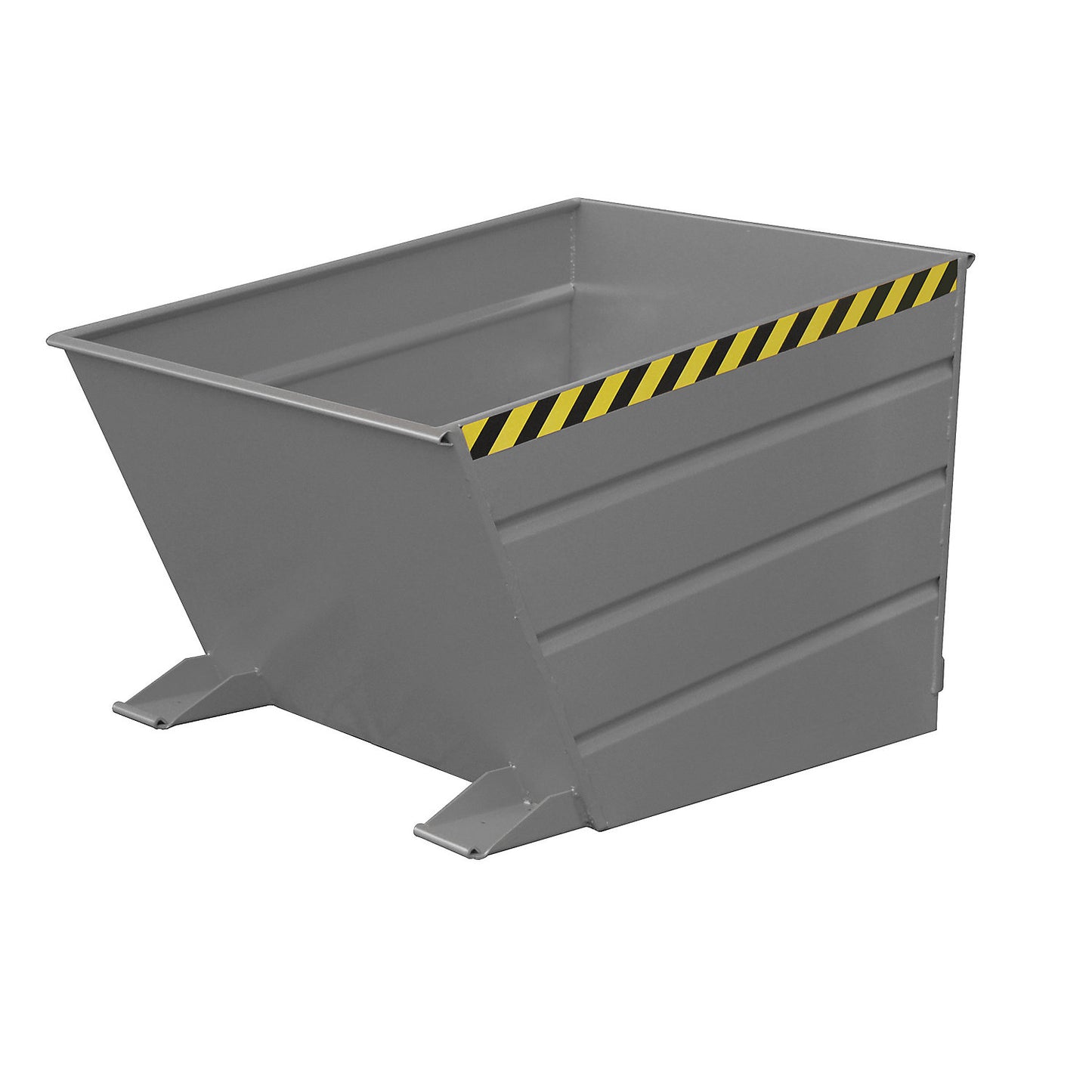 Tilting skip, low front edge, capacity 0.65 m³, mouse grey.