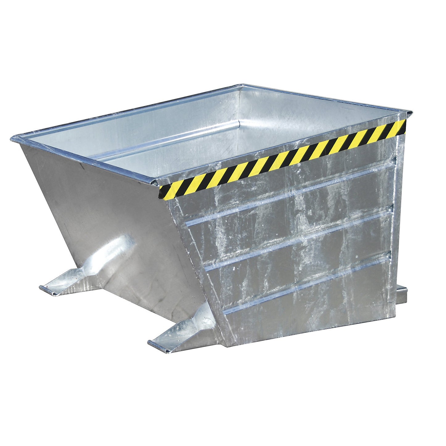 Tilting skip, low front edge, capacity 0.8 m³, hot dip galvanised.