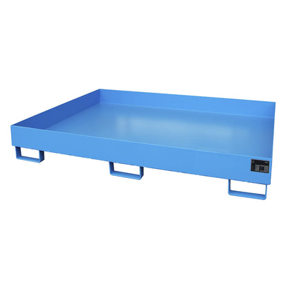 Base sump tray, 257 l sump capacity, LxWxH 1750 x 1300 x 250 mm, without grate, painted blue.