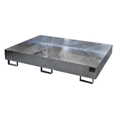 Base sump tray, 257 l sump capacity, LxWxH 1750 x 1300 x 250 mm, without grate, hot dip galvanised.