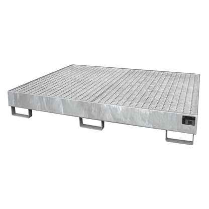 Base sump tray, 257 l sump capacity, LxWxH 1750 x 1300 x 250 mm, with grate, hot dip galvanised.