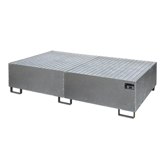 Base sump tray, 1000 l sump capacity, LxWxH 2150 x 1300 x 505 mm, with grate, hot dip galvanised.