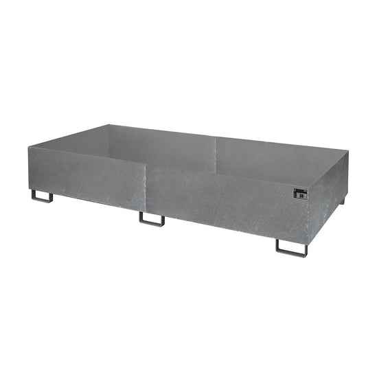 Base sump tray, 1000 l sump capacity, LxWxH 2650 x 1300 x 435 mm, without grate, hot dip galvanised.