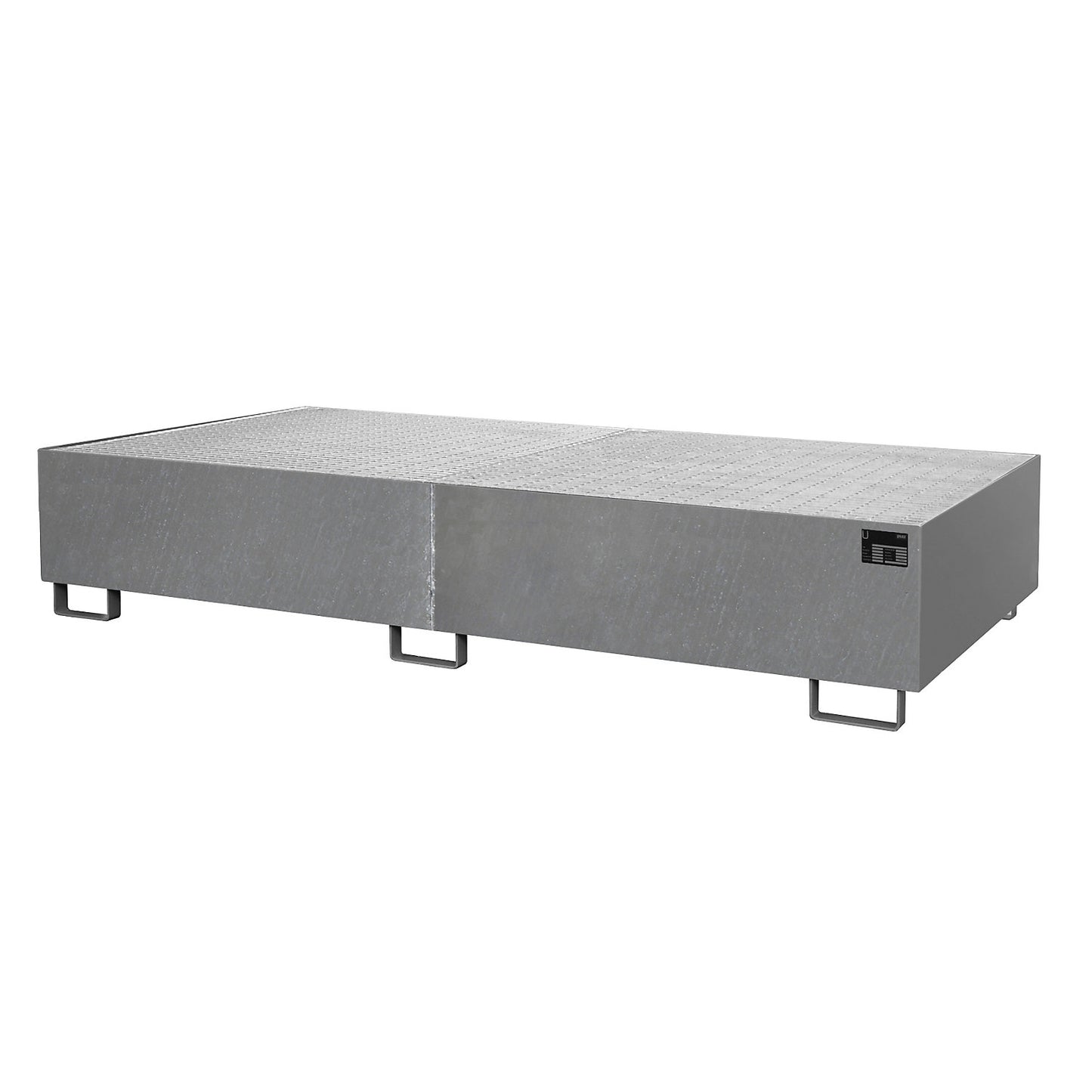Base sump tray, 1000 l sump capacity, LxWxH 2650 x 1300 x 435 mm, with grate, hot dip galvanised.
