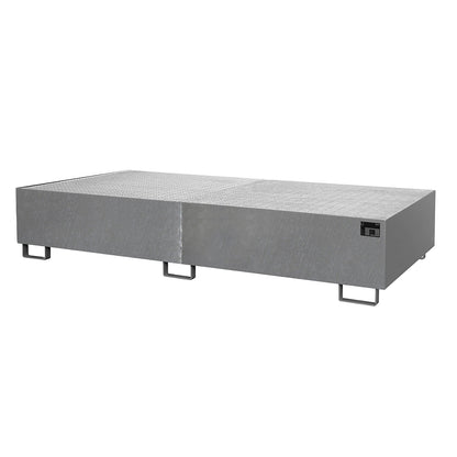 Base sump tray, 1000 l sump capacity, LxWxH 2650 x 1300 x 435 mm, with grate, hot dip galvanised.