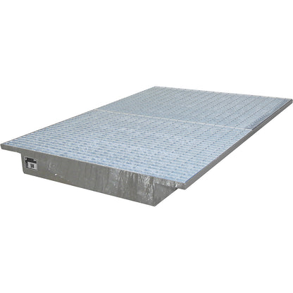 Hook-in sump tray, with zinc plated grate, LxW 1750 x 1250 / 915 mm, hot dip galvanised.