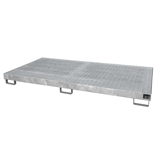 Base sump tray, 246 l sump capacity, LxWxH 2650 x 1300 x 210 mm, with grate, hot dip galvanised.