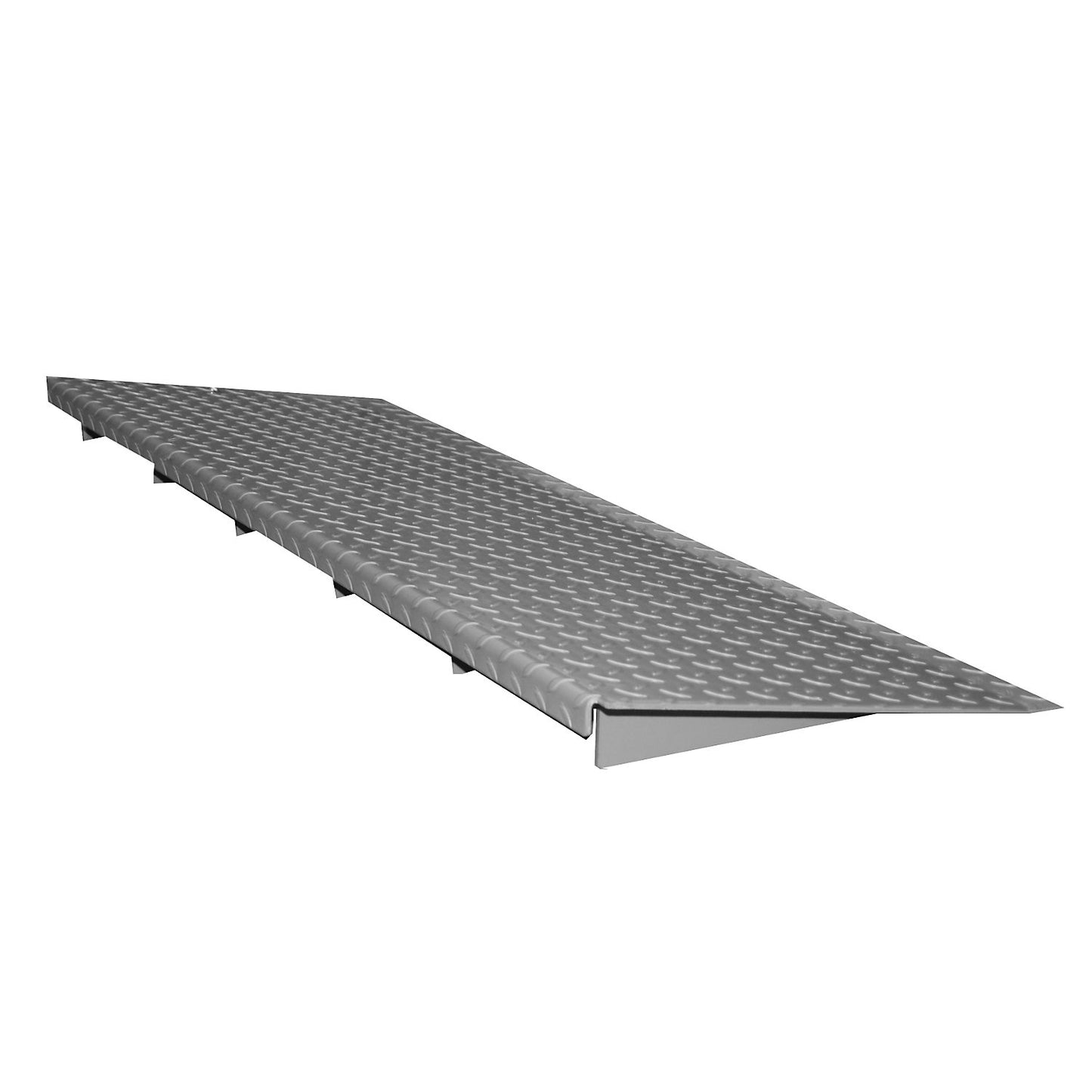 Ramp for low profile steel sump tray, depth 500 mm, max. wheel load 500 kg, width 2850 mm.