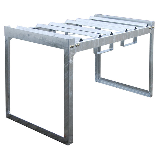 Drum and small container shelf unit, WxDxH 1310 x 800 x 780 mm, for 3 x 60 l drums.