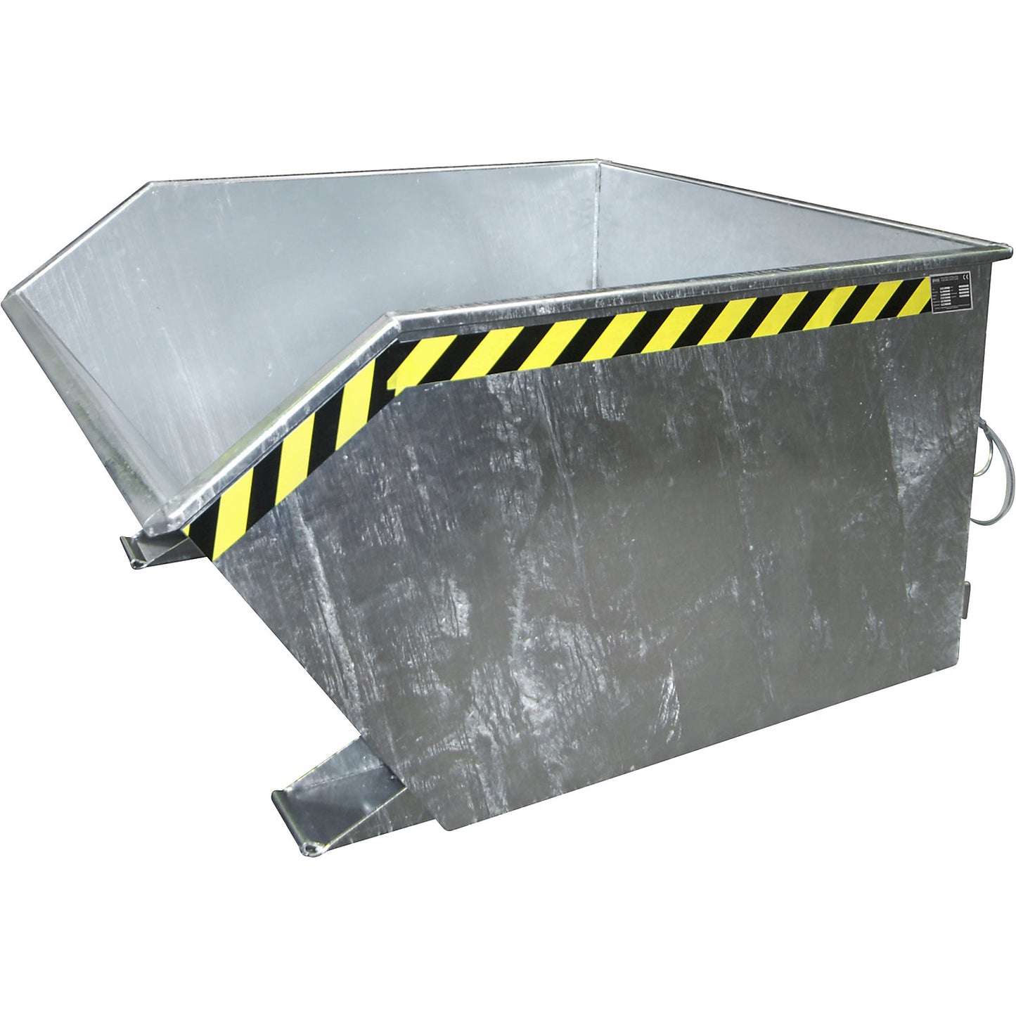 Tilting skip, low profile (E), capacity 1.0 m³, hot dip galvanised.