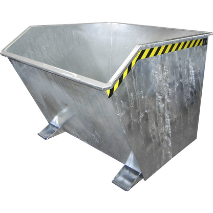 Tilting skip, low profile (E), capacity 2 m³, hot dip galvanised.