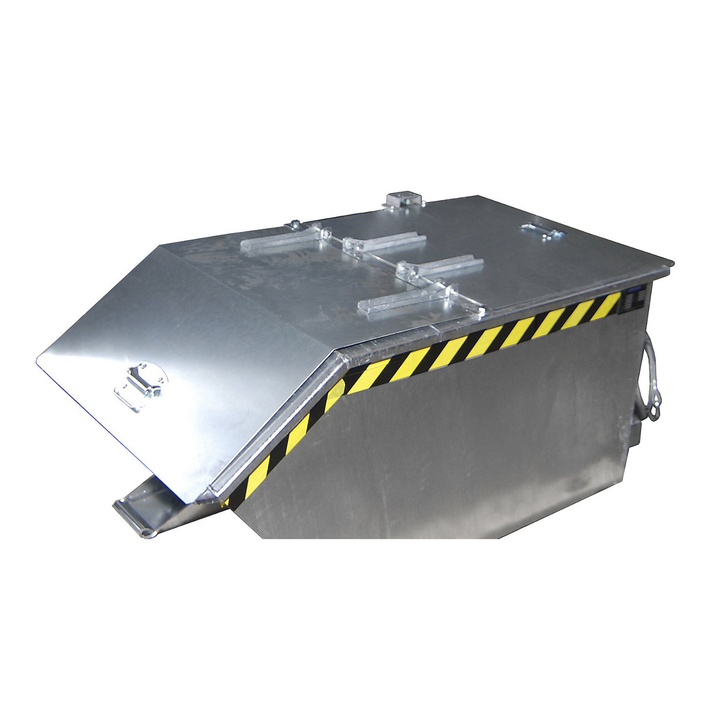 Hinged lid, for container capacity 0.3 m³, zinc plated.