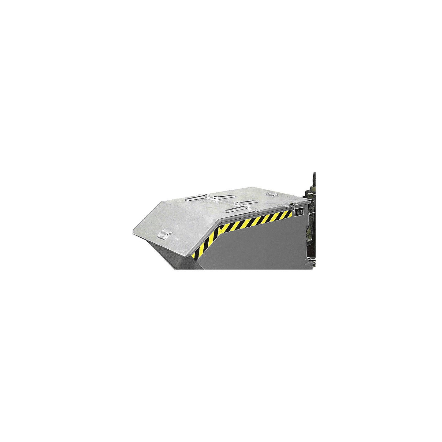 Hinged lid, for container capacity 0.5 m³, zinc plated.