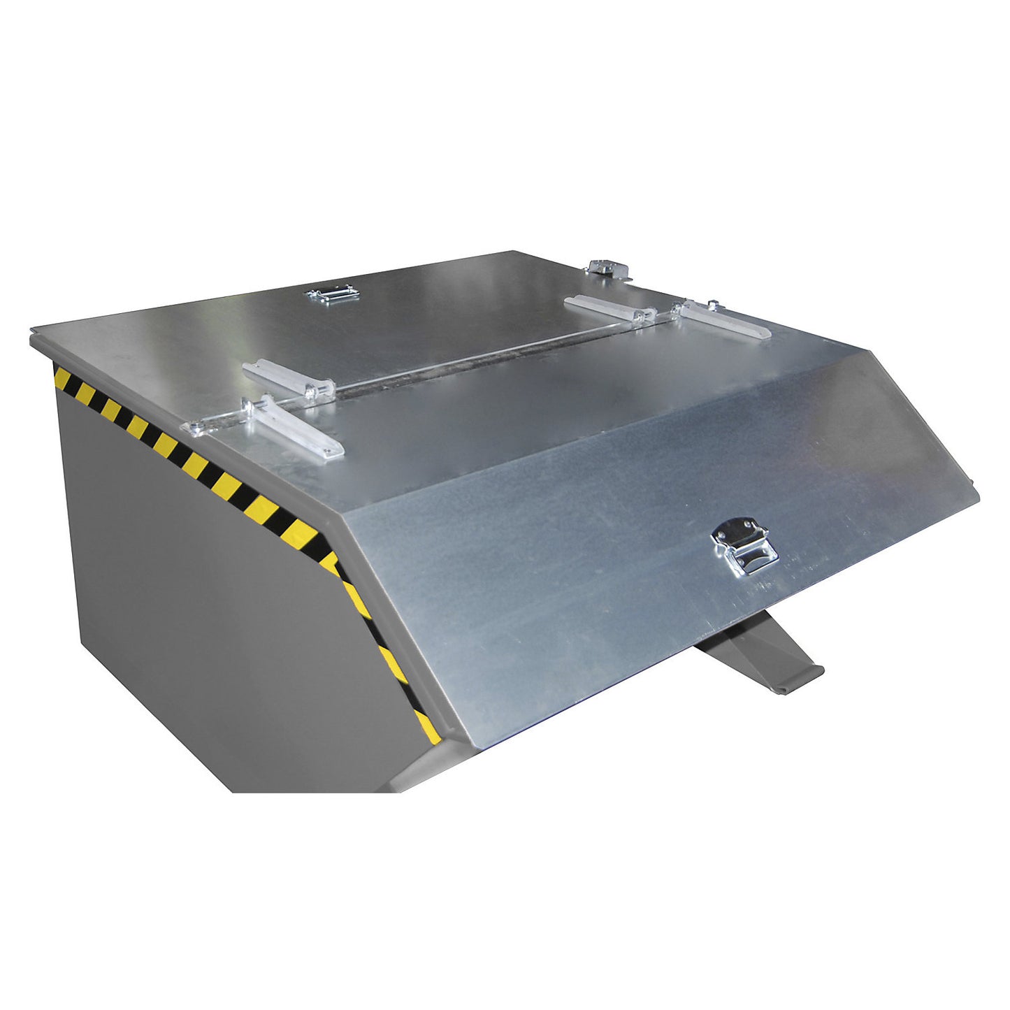 Hinged lid, for container capacity 1.0 m³, zinc plated.