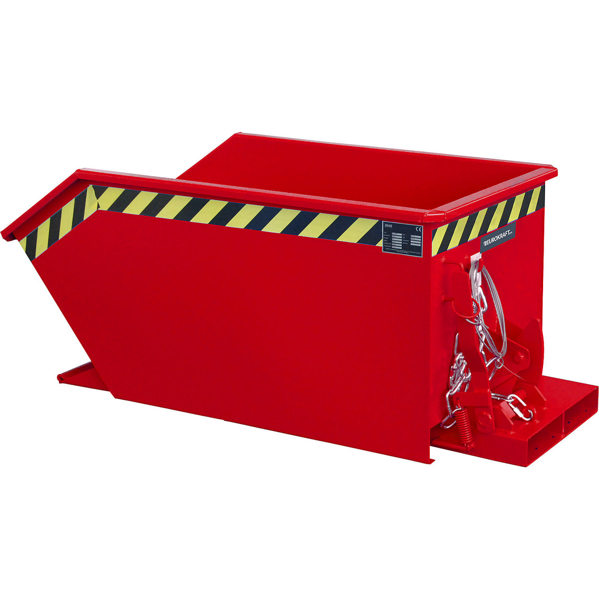 Tilting skip, low profile (E), capacity 0.3 m³, flame red.
