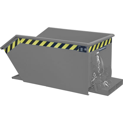 Tilting skip, low profile (E), capacity 0.3 m³, mouse grey.