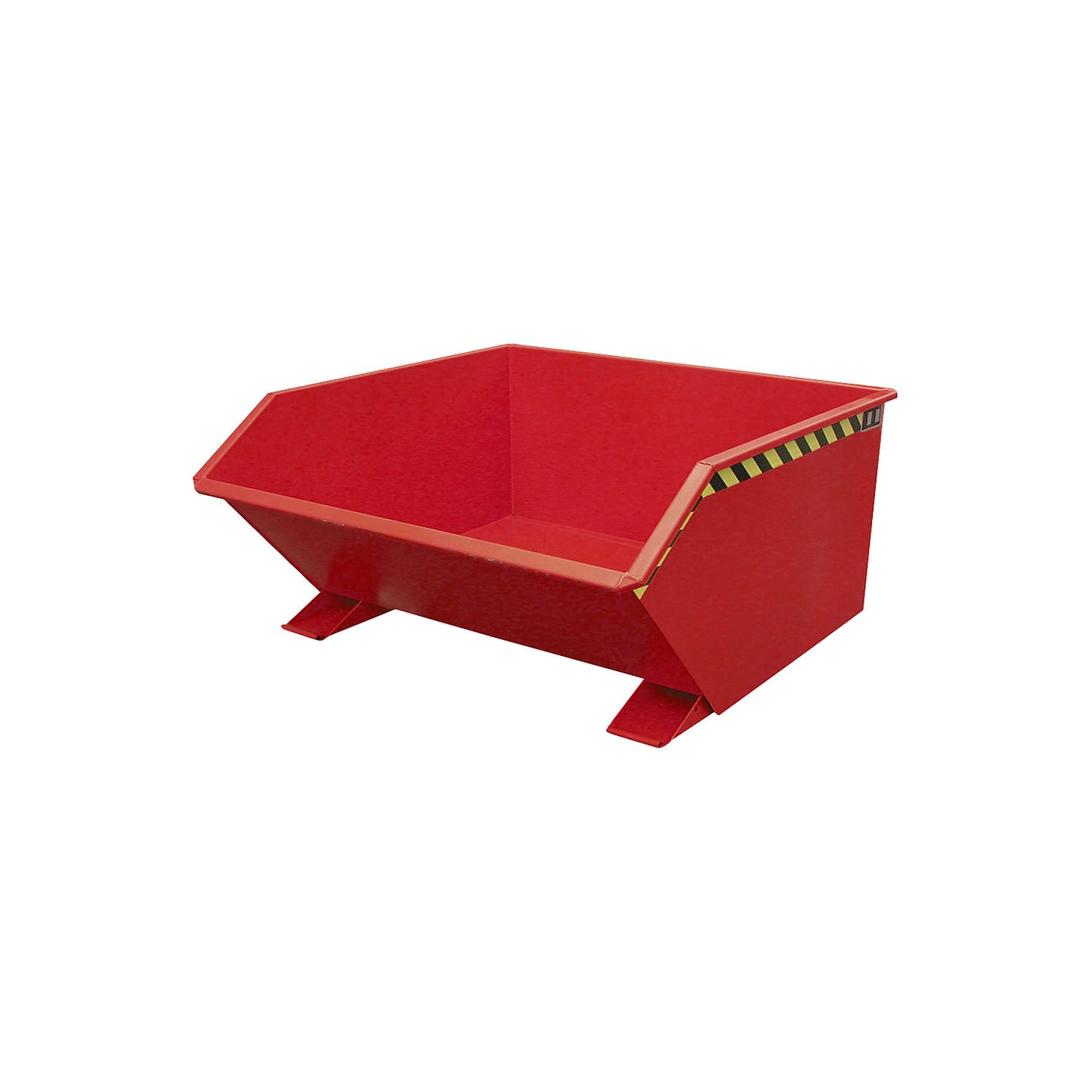 Tilting skip, low profile (E), capacity 0.75 m³, flame red.