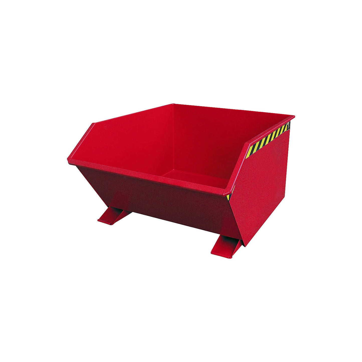 Tilting skip, low profile (E), capacity 1.0 m³, flame red.