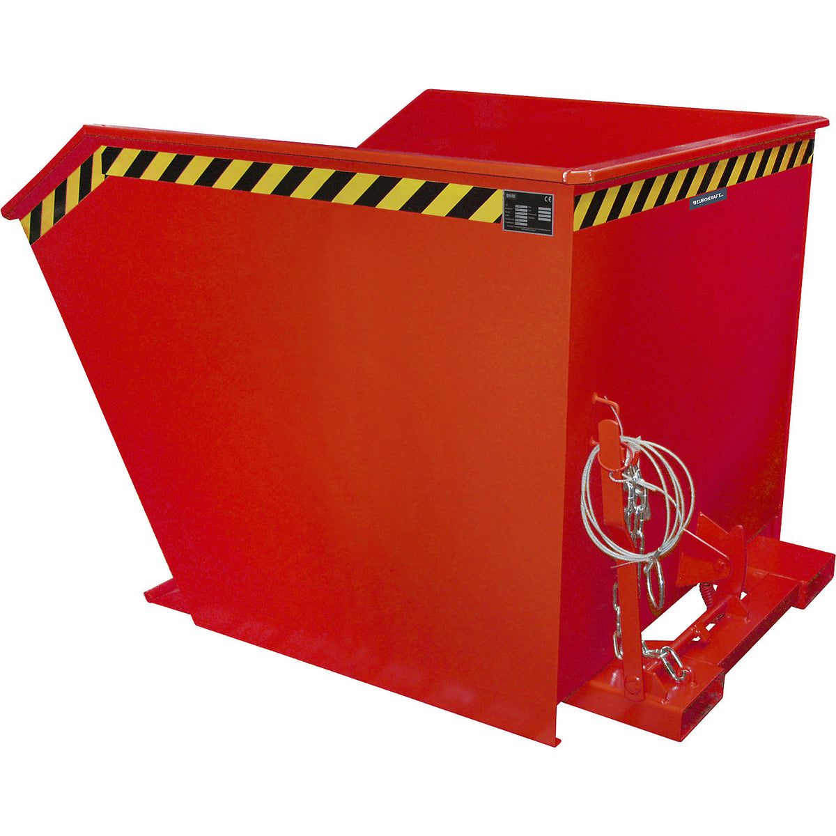 Tilting skip, low profile (E), capacity 1.5 m³, flame red.