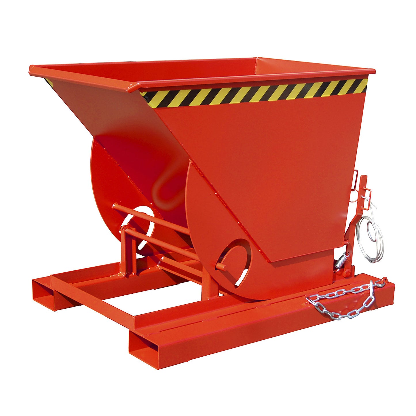 Compact tilting skip, capacity 0.5 m³, flame red.