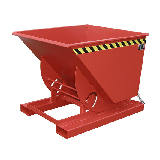 Compact tilting skip, capacity 0.75 m³, flame red.