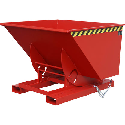 Compact tilting skip, capacity 1 m³, flame red.
